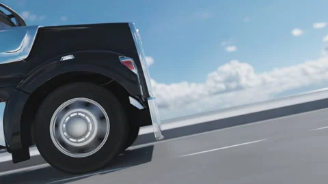 3d visualization of a truck driving on the highway Stock Footage 244204654