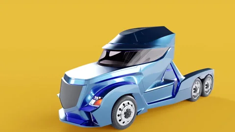 3d visualization of a truck on a solid background Stock Footage 201278432