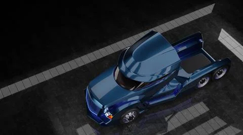 3d visualization of a truck on a solid background 스톡 일러스트