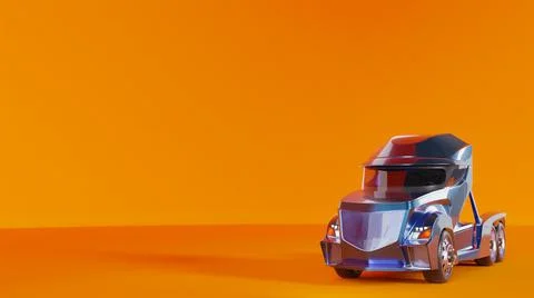 3d visualization of a truck on a solid background 스톡 일러스트