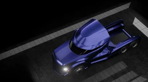 3d visualization of a truck on a solid background 스톡 일러스트