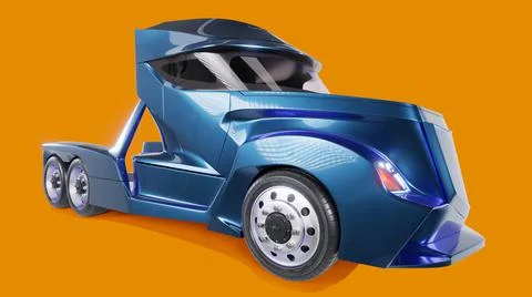 3d visualization of a truck on a solid background Stock Illustration