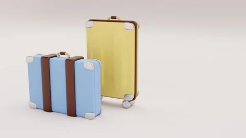 3d visualization of two suitcases on the background Video stock 200699889