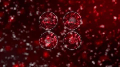 3D visualization of the virus. Pathogens, information on the new 2019-nCoV Illustrazione stock
