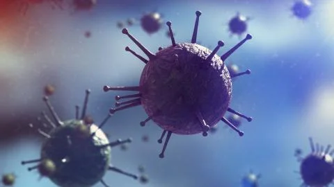 3D visualization of virus under microscope Stock Illustration