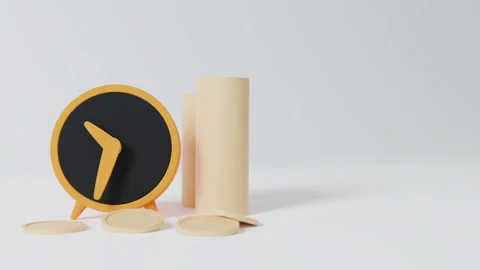 3d visualization of watches and coins Stock Footage 252184154