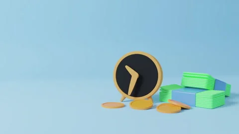 3d visualization of watches and coins Stock Footage 252489974