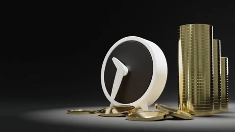 3d visualization of watches and coins Stock Footage 252489983