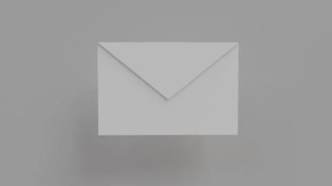 3D visualization of a white envelope on a gray background Stock Illustration