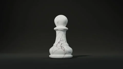 3d visualization of a white marble pawn on a black background Vidéo 251442664