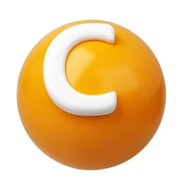 3D Vitamin C round sphere capsule orange golden pharmacy icon. Beauty nutrition 스톡 일러스트