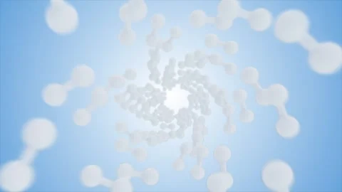 3D Vitamin Collagen. Atom Molecules Flying Into Serum Cream Soft Stock-Footage 246304546