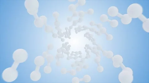 3D Vitamin Collagen. Atom Molecules Flying Into Serum Cream Soft Stock-Footage 247428505