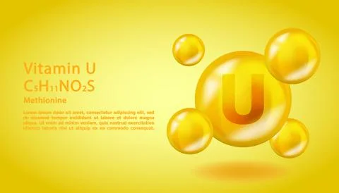 3D Vitamin molecule U S-Methylmethionine design. Realistic U S-Methylmethionine Stock Illustration
