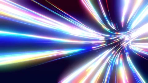 3d vj loop, abstract background with futuristic flow of multicolor glow lines Stock Footage 161126788