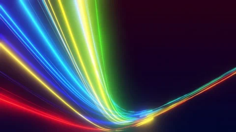 3d vj loop, abstract background with futuristic flow of multicolor glow lines Stock Footage 201034615