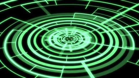 3D VJ Loop Circle Radial Geometric Patterns Audio Reactive X60 Degrees L Green 스톡 동영상 264933710