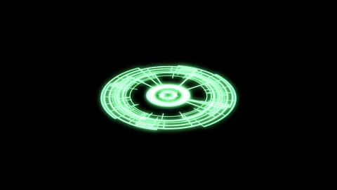 3D VJ Loop Circle Radial Geometric Patterns Audio Reactive X60 Degrees S Green Video stock 274444773