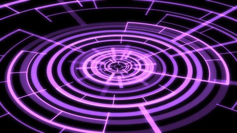 3D VJ Loop Circle Radial Geometric Patterns Audio Reactive X60 Degrees L Purple Video stock 300297817