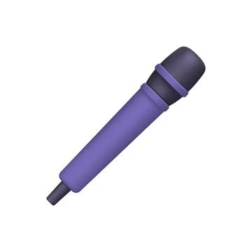 3d vocal microphone icon isolated on white background Stock Illustration