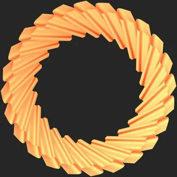 3D volume gold circular pattern. Stock Illustration