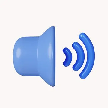 3d Volume sound button speaker acoustic level noise wave control. icon isolated Stock Illustration