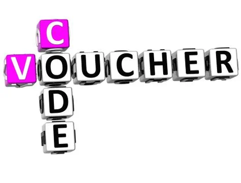 3d voucher code crossword Stock Illustration