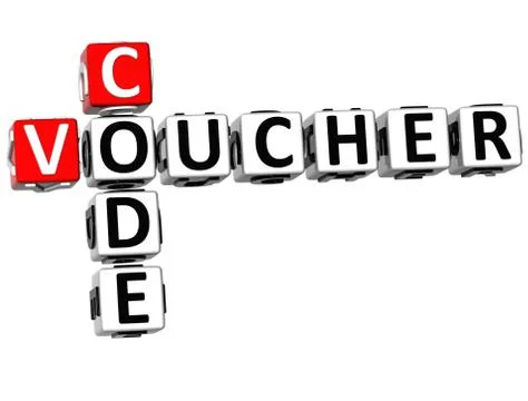 3d voucher code crossword Stock Illustration