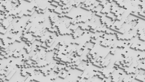 3D voxel cubes abstract looping white liquid animation Stock Footage 73698335