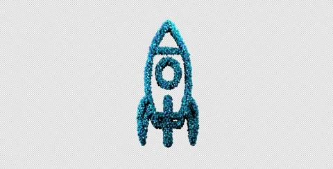 3d voxel science and technology icons animation loop with alpha Stock Footage 275189928