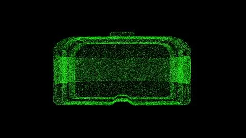 3D VR set on black background. Modern technology concept. Virtual Reality Illustrazione stock