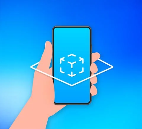 3d vr smartphone for game background design. Computer technology isometric Stockillustratie