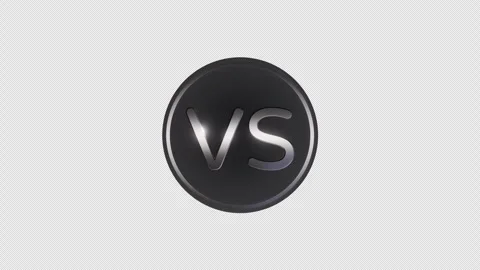 3D "VS" Logo Medal Rotating Loop - Silver Metallic Text on Matte Black Vídeos de archivo 332653047