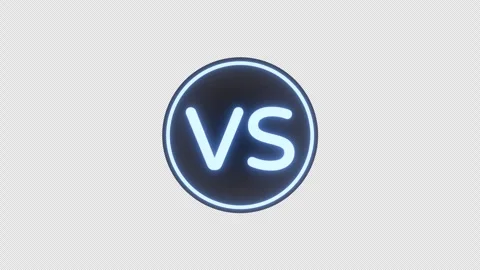 3D "VS" Logo Medal Rotating Loop - Glowing Blue Text on Matte Black Vídeos de archivo 332653053