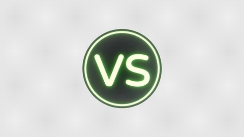 3D "VS" Logo Medal Rotating Loop - Glowing Green Text on Matte Black Vídeos de archivo 332653054