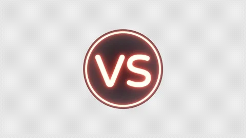 3D "VS" Logo Medal Rotating Loop - Glowing Red Text on Matte Black Stock Footage 332653055