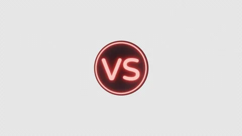3D "VS" Logo Medal Rotating Reveal - Glowing Red Text on Matte Black Stock Footage 332653085