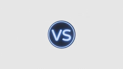 3D "VS" Logo Medal Rotating Reveal - Glowing Blue Text on Matte Black Stock Footage 332653086