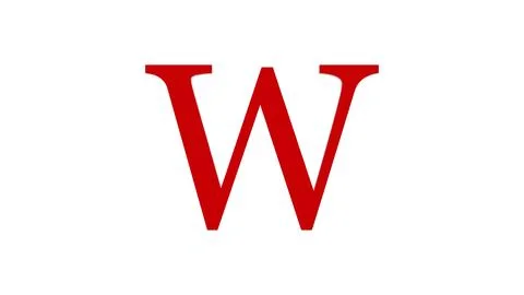3d W letter logo loopable rotated red color white background Stock Illustration