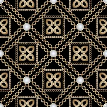 3d waffle chains vector seamless pattern. Geometric ornamental modern backgro Stock Illustration