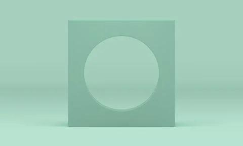 3d wall circle hole geometric decor element studio background realistic vecto Stock Illustration