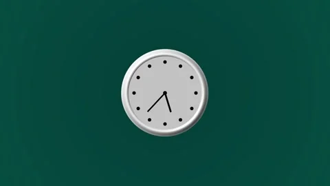 3d wall clock isolated, White color circle 3d wall clock Stock Footage 332583695