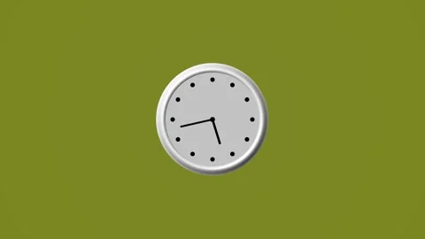 3d wall clock isolated, White color circle 3d wall clock Stock Footage 332583702