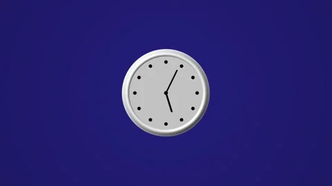 3d wall clock isolated, White color circle 3d wall clock Stock Footage 332583708