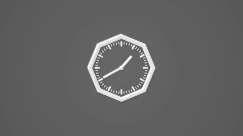 3d wall clock isolated, White color circle 3d wall clock Stock Footage 332583717