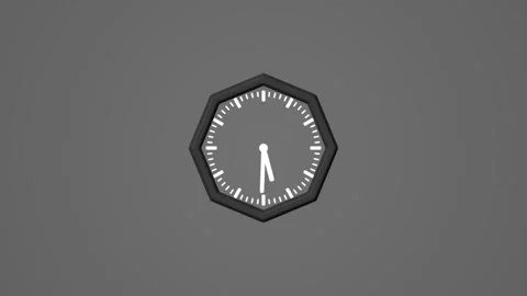 3d wall clock isolated, White color circle 3d wall clock Stock Footage 332583718