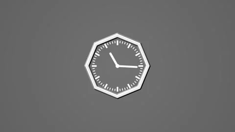 3d wall clock isolated, White color circle 3d wall clock Stock Footage 332583727