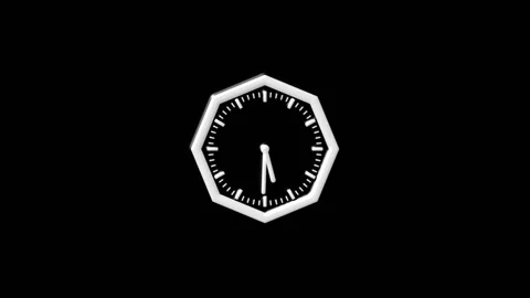 3d wall clock isolated, White color circle 3d wall clock Stock Footage 332583734