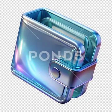 3d wallet icon with high gloss finish, modern payment symbol PSDテンプレート