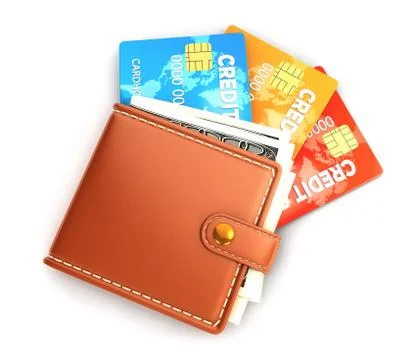 3d wallet Illustrazione stock